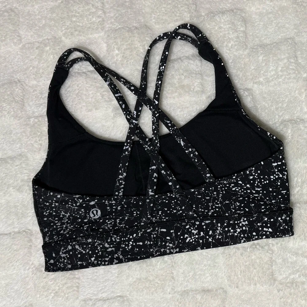 Lululemon Athletica Black and White Patterned Sports Bra - Picture 2 of 3